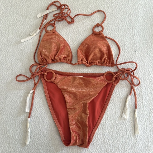 Zimmerman DEVI LUREX RING TIE BIKINI, size 0, $285 - Picture 9 of 12